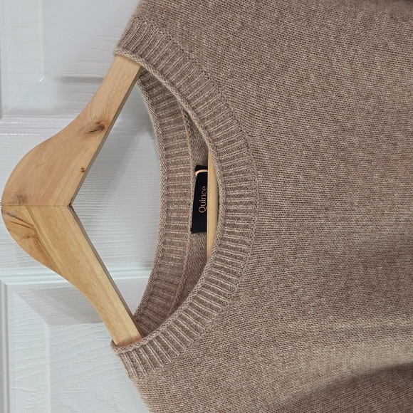 NWT QUINCE 100% Mongolian Cashmere Boxy Crewneck Sweater Oatmeal Size XL - Picture 7 of 17